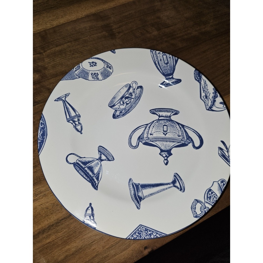 Fitz And Floyd Americana, Colony Blue,  Omnibus, 4 Salad  Plates